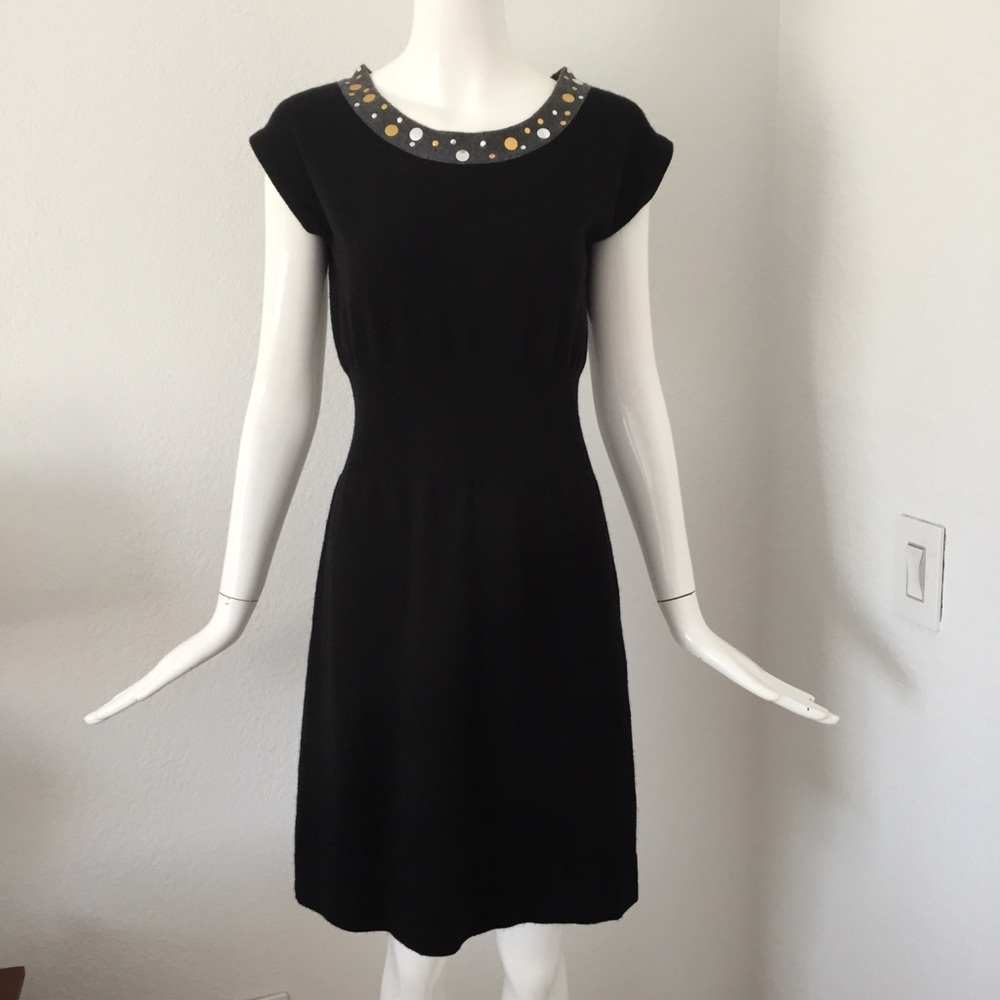 Sutton cashmere embellished black cashmere dress